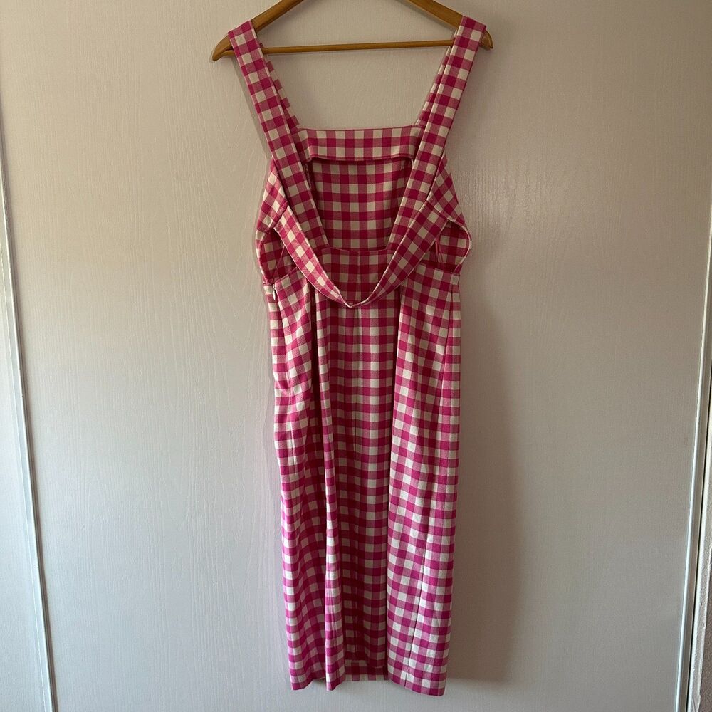 Finders Keepers Pink Gingham Gigi Midi Dress‎ Size 6 - Picture 6 of 9